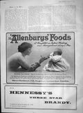 Old Antique Print 1904 Advertisement Allenbury'S Food Hennessy'S Brandy 20th