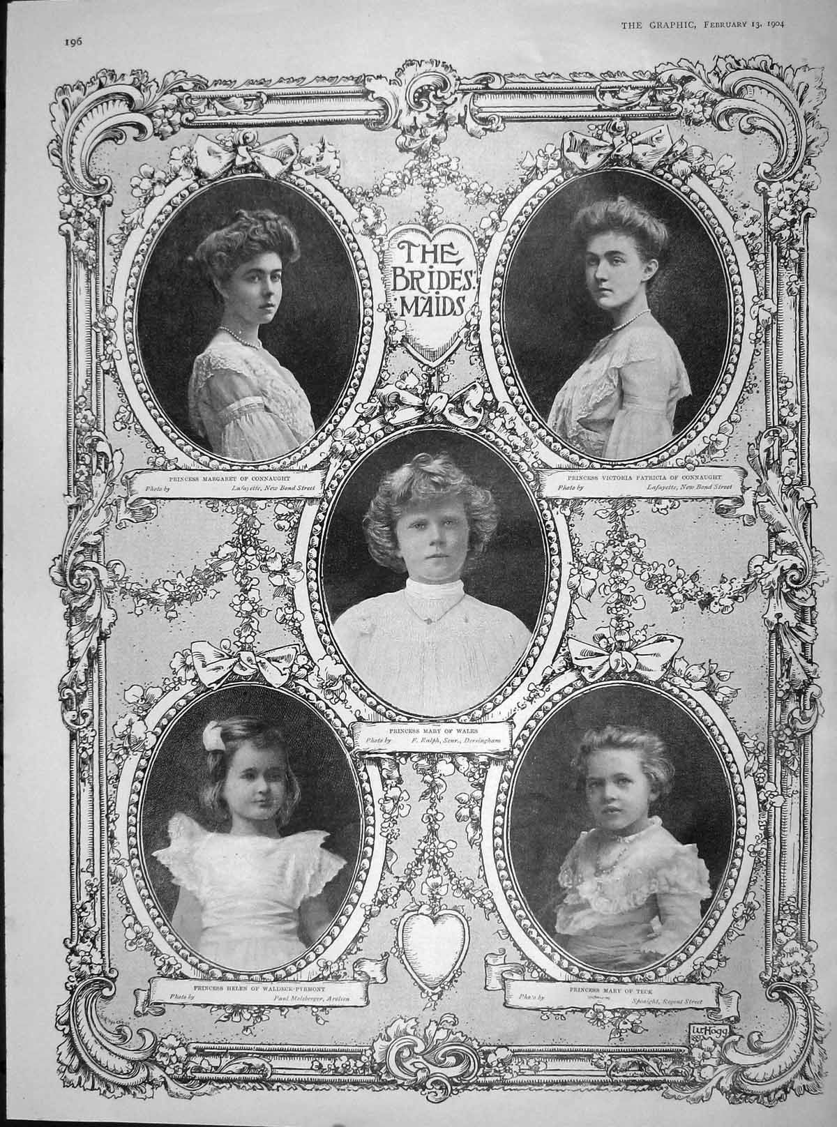 Original Old Antique Print 1904 Princess Mary Connaught Teck Waldeck-Pyrmont
