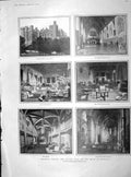 Original Old Antique Print 1904 Arundel Castle Duke Norfolk Family Tree Albany