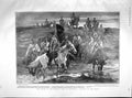 Original Old Antique Print 1904 Russian Army Manchuria Siers Horses War River