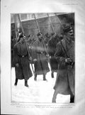 Original Old Antique Print 1904 Russian War Siers Marching Colours Church 20th
