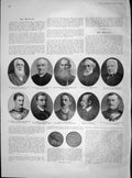 Old Antique Print 1904 Melville Murray Nicol Benn Medal War Map Britain 20th