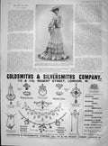 Original Old Antique Print 1904 Ladies Fashion Toilette Dress Gsmith Jewellers
