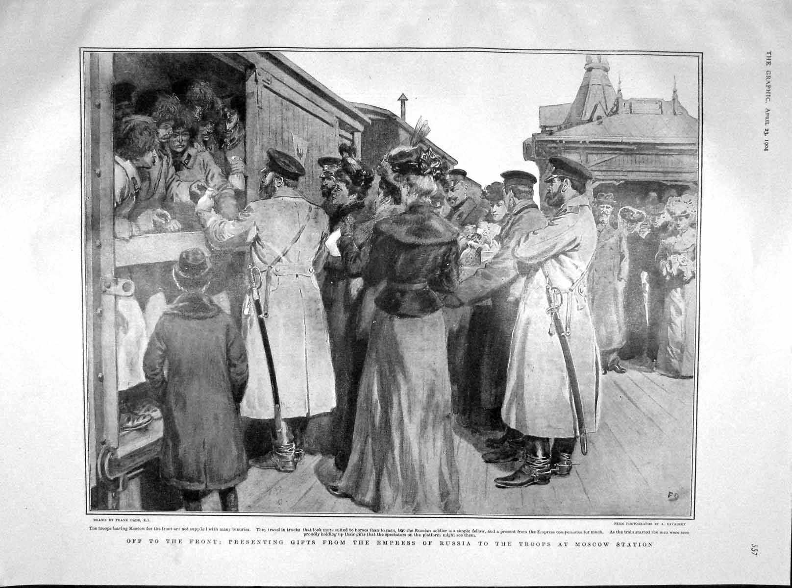 Original Old Antique Print 1904 Empress Russia Moscow Train Chamberlain Budget