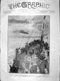 Old Antique Print 1904 Japanese Torpedo Boat Ocean Liner Ship Mine Fields 20th