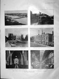 Original Old Antique Print 1904 King Ireland Kilkenny Castle Waterford Lismore