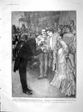 Original Old Antique Print 1904 Queen Italy Loubet Granotti Racecourse Ireland