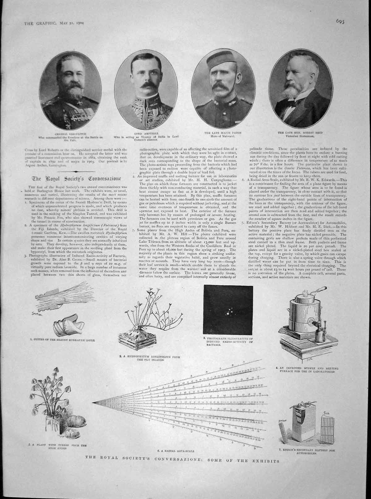 Original Old Antique Print 1904 Sassulitch Ampthill War Paton Reid Hallsands