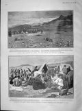 Original Old Antique Print 1904 Battle Guru Tibetans British Doctors War Siers