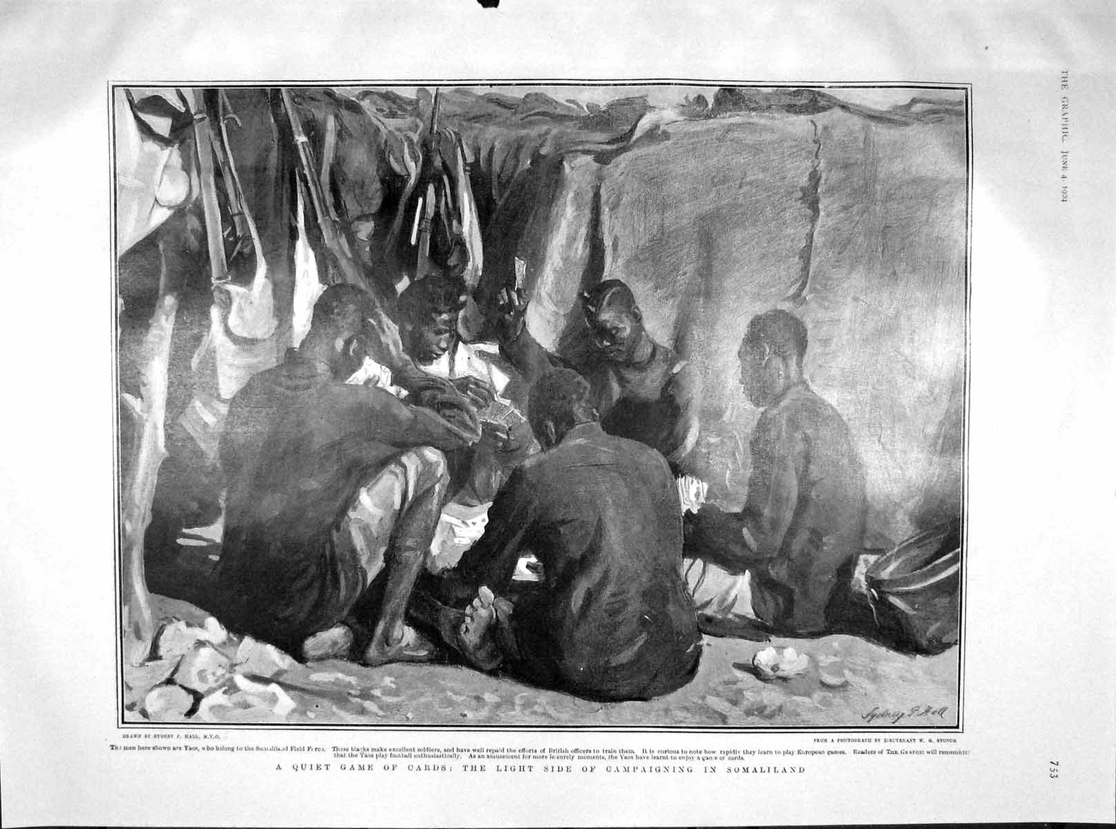 Old Antique Print 1904 Yaos Game Card Somaliland Gibraltar Snowdon Horse 20th