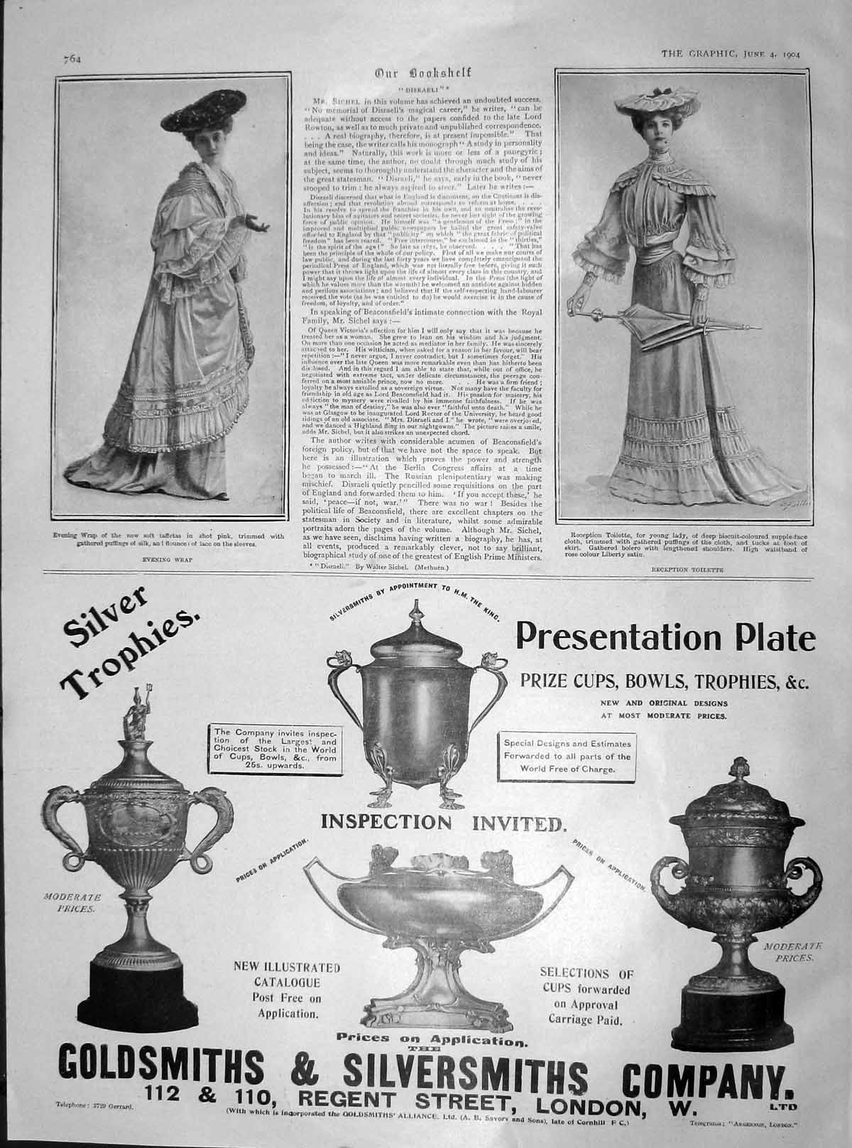 Original Old Antique Print 1904 Ladies Fashion Evening Wrap Reception Toilette