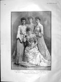 Old Antique Print 1904 Princess Marie Olga Duchess Cumberland Map Japan 20th