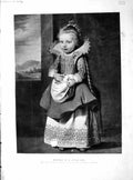 Original Old Antique Print 1904 Portrait Little Girl Dress 20th Century
