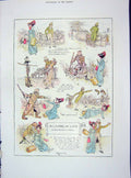 Old Antique Print 1904 All'S Fair In Love Story Tale Romance Countryside 20th