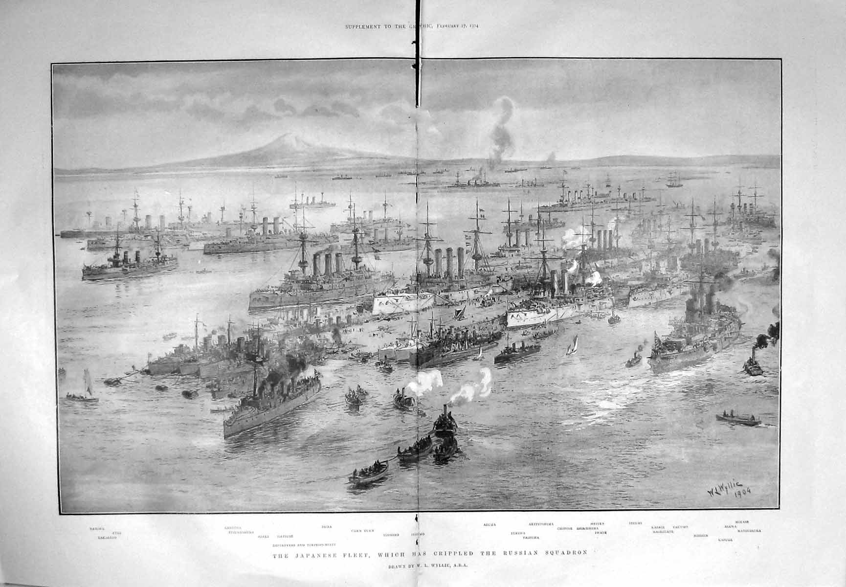 Old Antique Print 1904 Japanese War Ships Azuma Suma Idzumi Nisshin Suma 20th