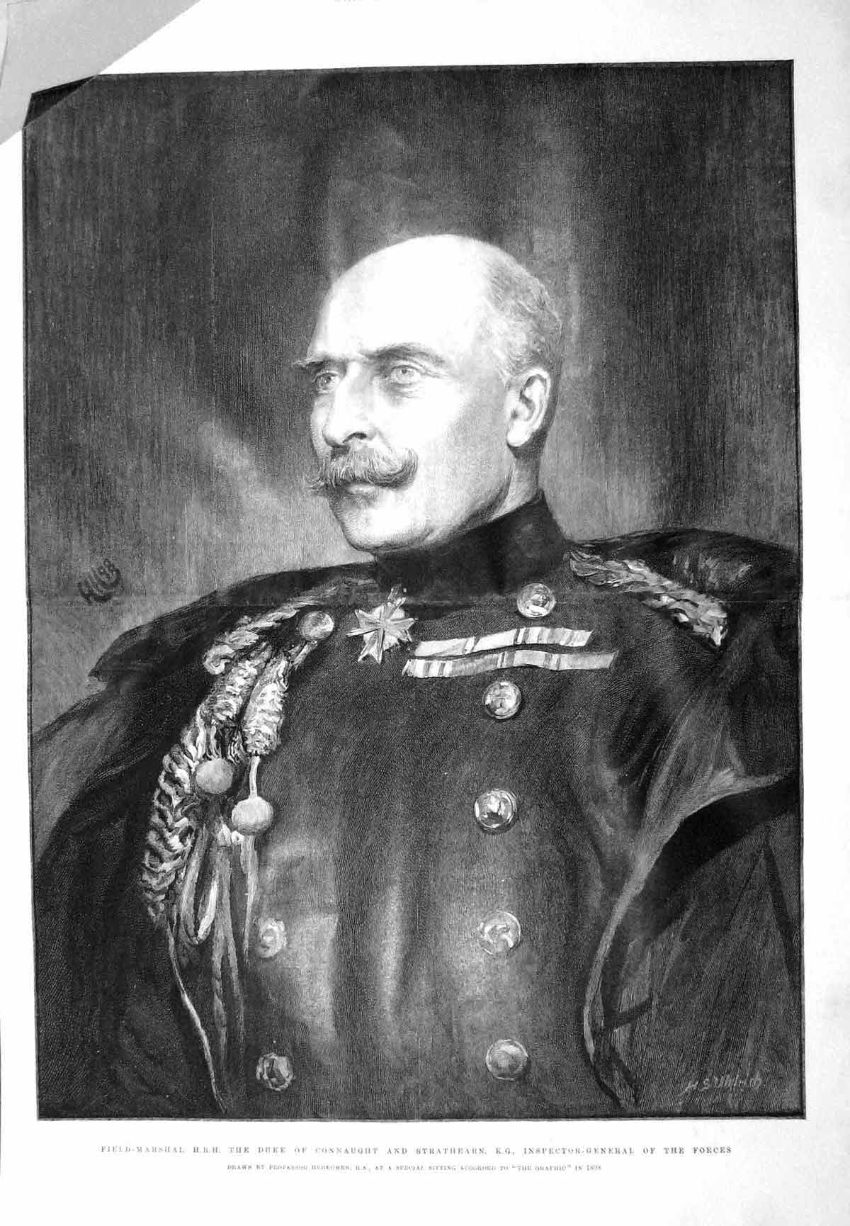Old Antique Print 1904 Field-Marshall Duke Connaught Strathearn General 20th