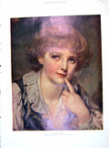Old Antique Print 1904 Colour Portrait Espieglerie Young Boy Wallace Art 20th