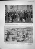 Old Antique Print 1904 Seymour Plymouth Navy War Ships Watts Jong Elliott 20th