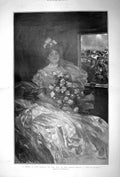 Original Old Antique Print 1904 Lady Flowers Carriage Traffic Jam King'S Court 0