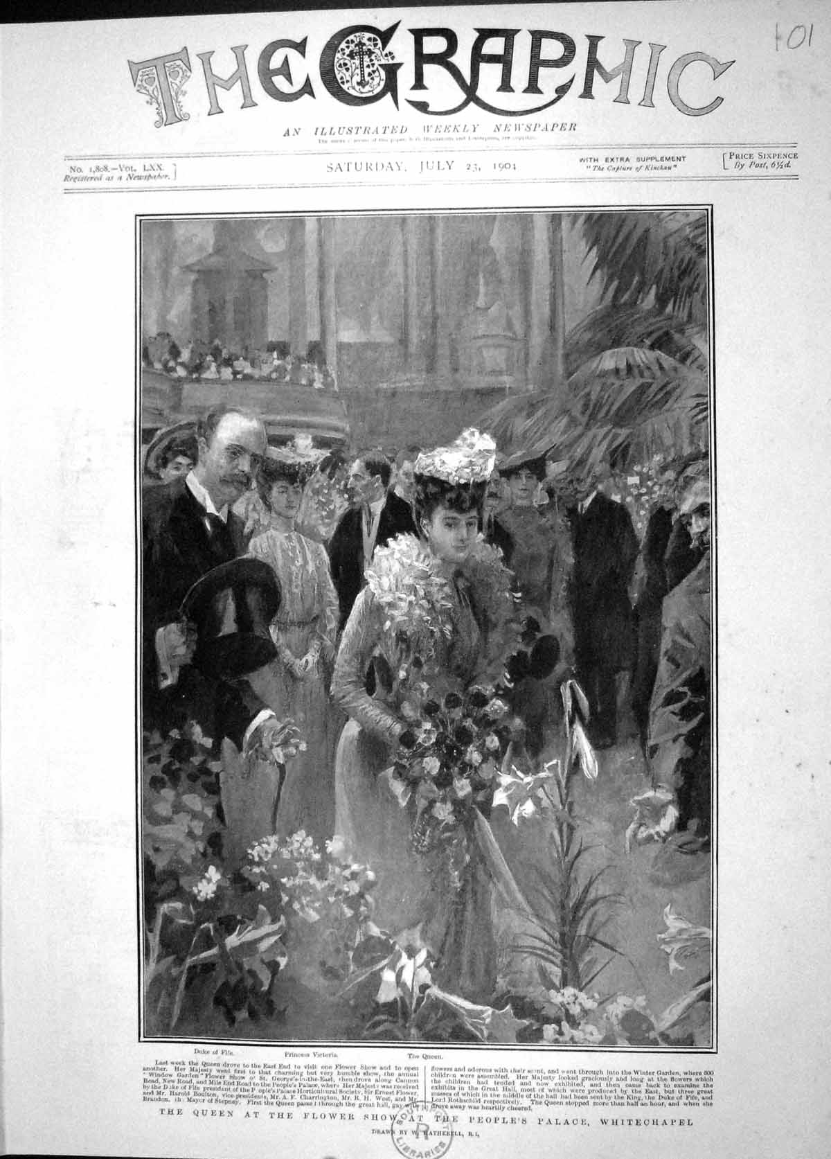 Old Antique Print 1904 Queen Flower Show People'S Palace Whitechapel Duke 20th