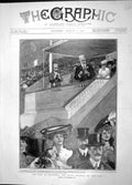 Original Old Antique Print 1904 King Queen Goodwood Horse Racing Royal Balcony