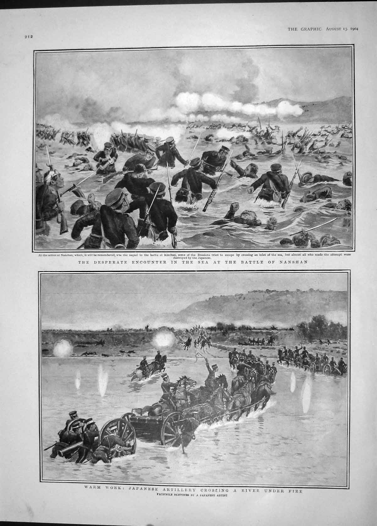 Old Antique Print 1904 Japan Army Battle Nanshan River Plan Lhasa Major 20th