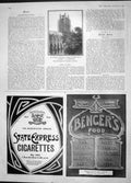 Old Antique Print 1904 Tower Canterbury Cathedral Cigarettes Bengers Food 20th