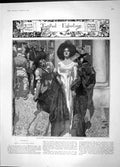 Old Antique Print 1904 Twisted Eglantine Gracechurch Street Lady Servant 20th