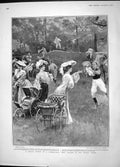 Original Old Antique Print 1904 Babes Wood Gymkhana Bermuda Len-Shan-Kwan War