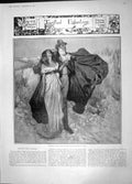 Original Old Antique Print 1904 Twisted Eglantine Lady Man Romance 20th Century