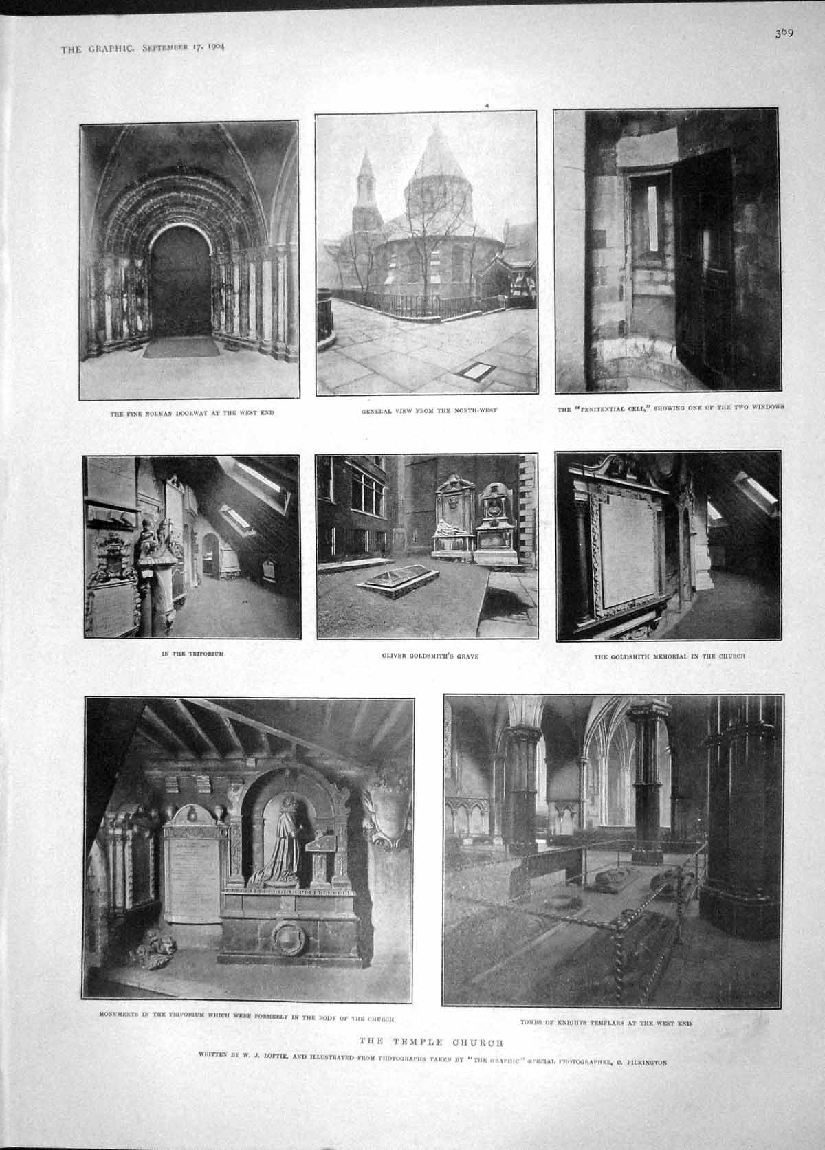 Old Antique Print 1904 Temple Church Blue Army Clacton-On-Sea Hythe War 20th