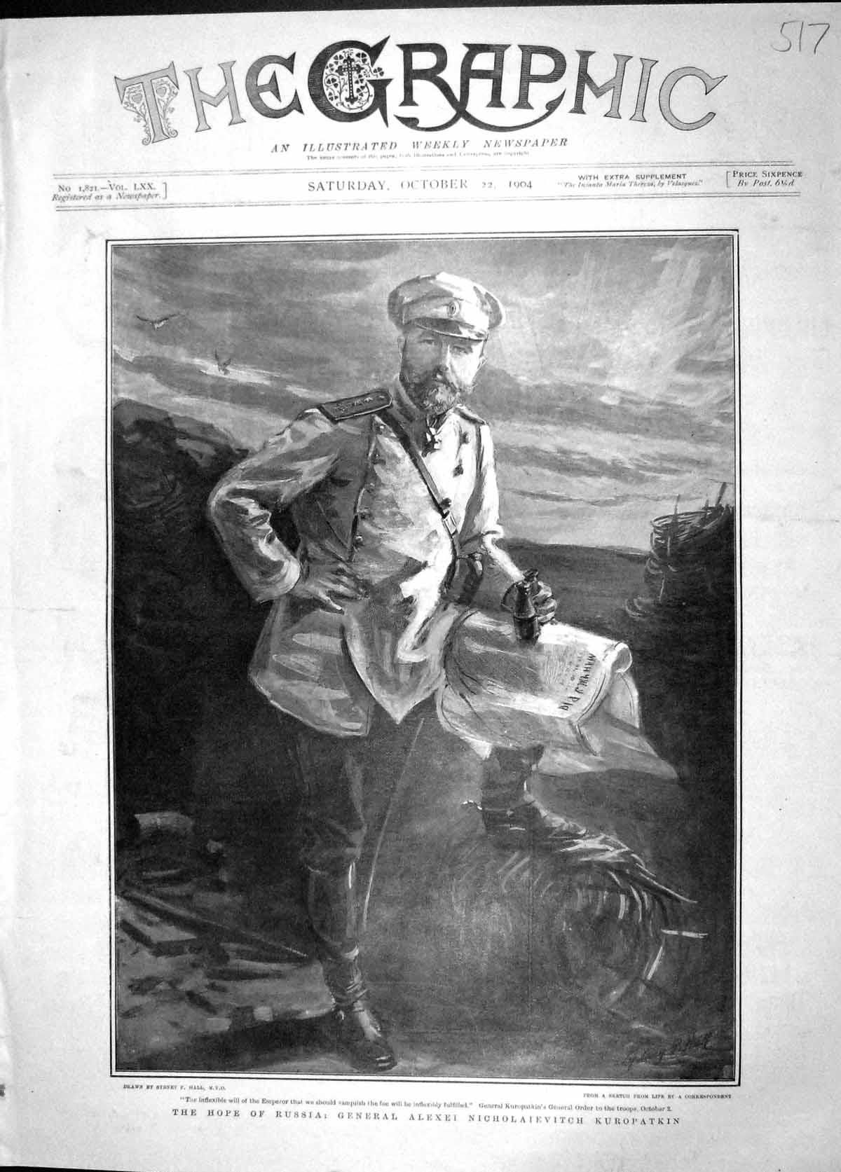 Old Antique Print 1904 General Alexei Kuropatkin Lippe-Biesterfeld Bertha 20th