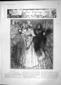 Original Old Antique Print 1904 Ladies Romance Man Garraway Garden Flowers 20th