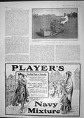 Original Old Antique Print 1904 Handy Man Motor Mowing Machine Players Navy Cut
