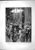 Old Antique Print 1904 King George Saxony Funeral Dresden Madonna Prince 20th
