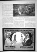 Original Old Antique Print 1904 Milton Andrew Marvell Chef Lazenby Sauce Advert