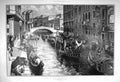 Old Antique Print 1904 Funeral Scene Venice Procession Boats Canal Italy 20th