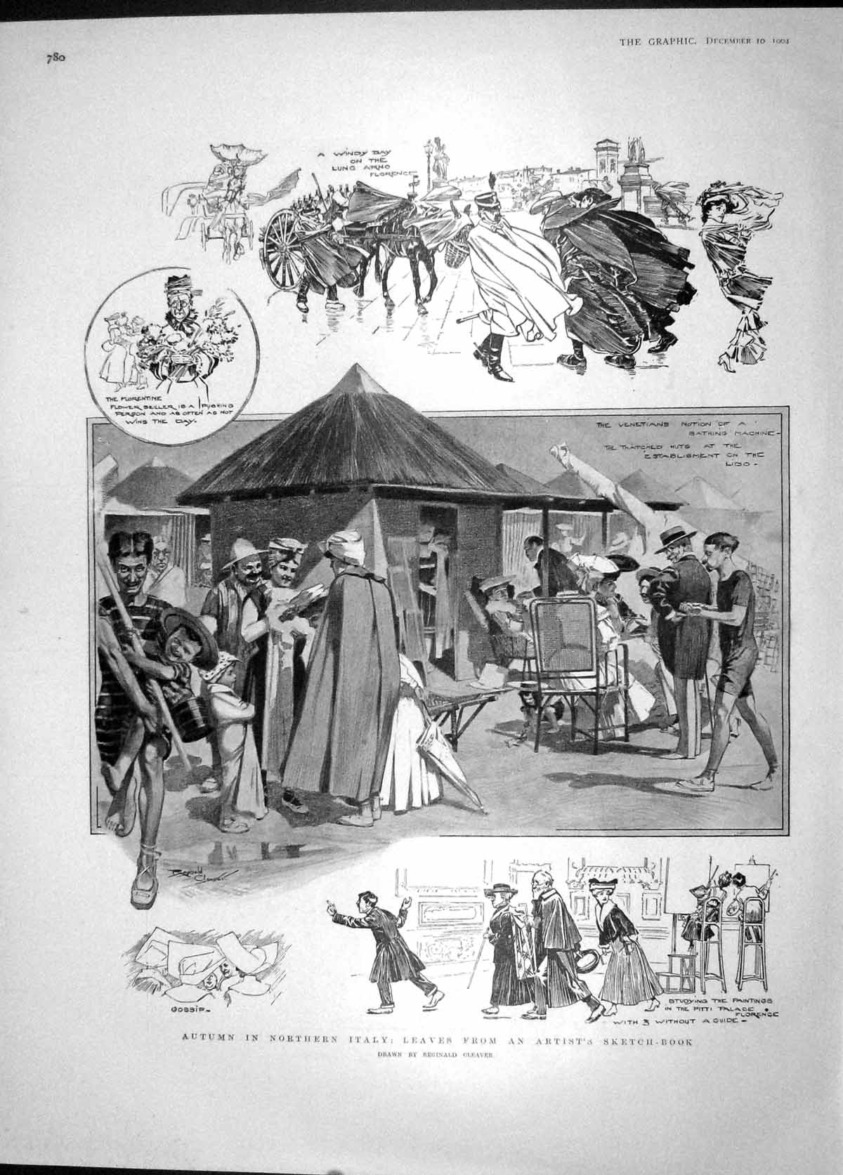 Old Antique Print 1904 Italy Florence Port Said Transports Navarin Veliky 20th