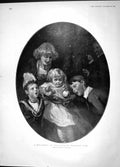 Original Old Antique Print 1904 Christmas Children Apples Hungarian Diet Rakosi