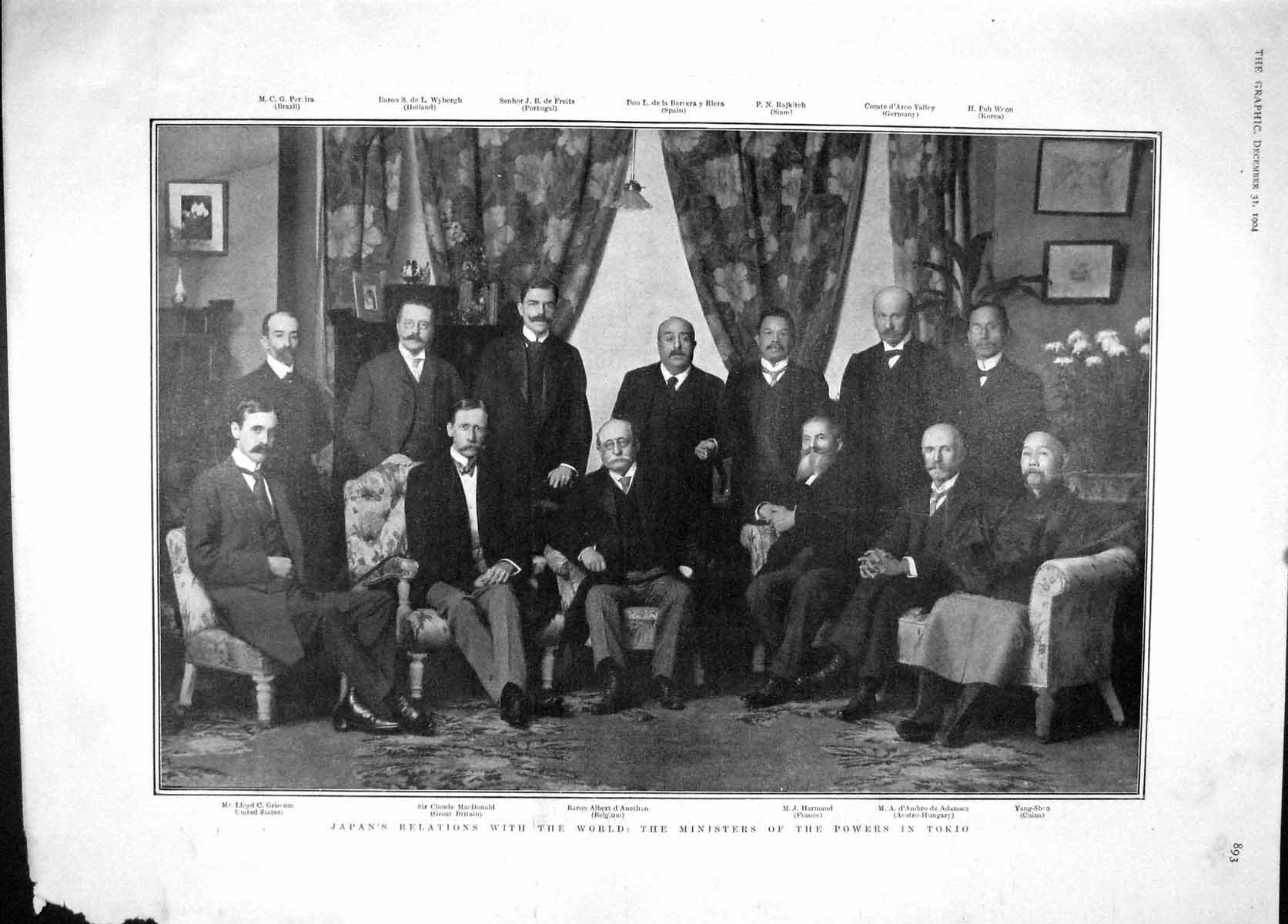 Old Antique Print 1904 Japan Lloyd Macdonald Harmand Yango-Shoo Syveton 20th
