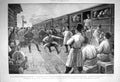 Original Old Antique Print 1904 War Recreation Russian National Dance Railway