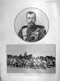 Original Old Antique Print 1905 Tsar Nicholas Siers War Wemyss Lewis Thor 20th