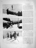 Old Antique Print 1905 Winter Sport Tyrol Ski-Racing Reid Norway Loenvand 20th