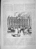 Original Old Antique Print 1905 Piccadilly Hotel London Anthony Hope Boughton