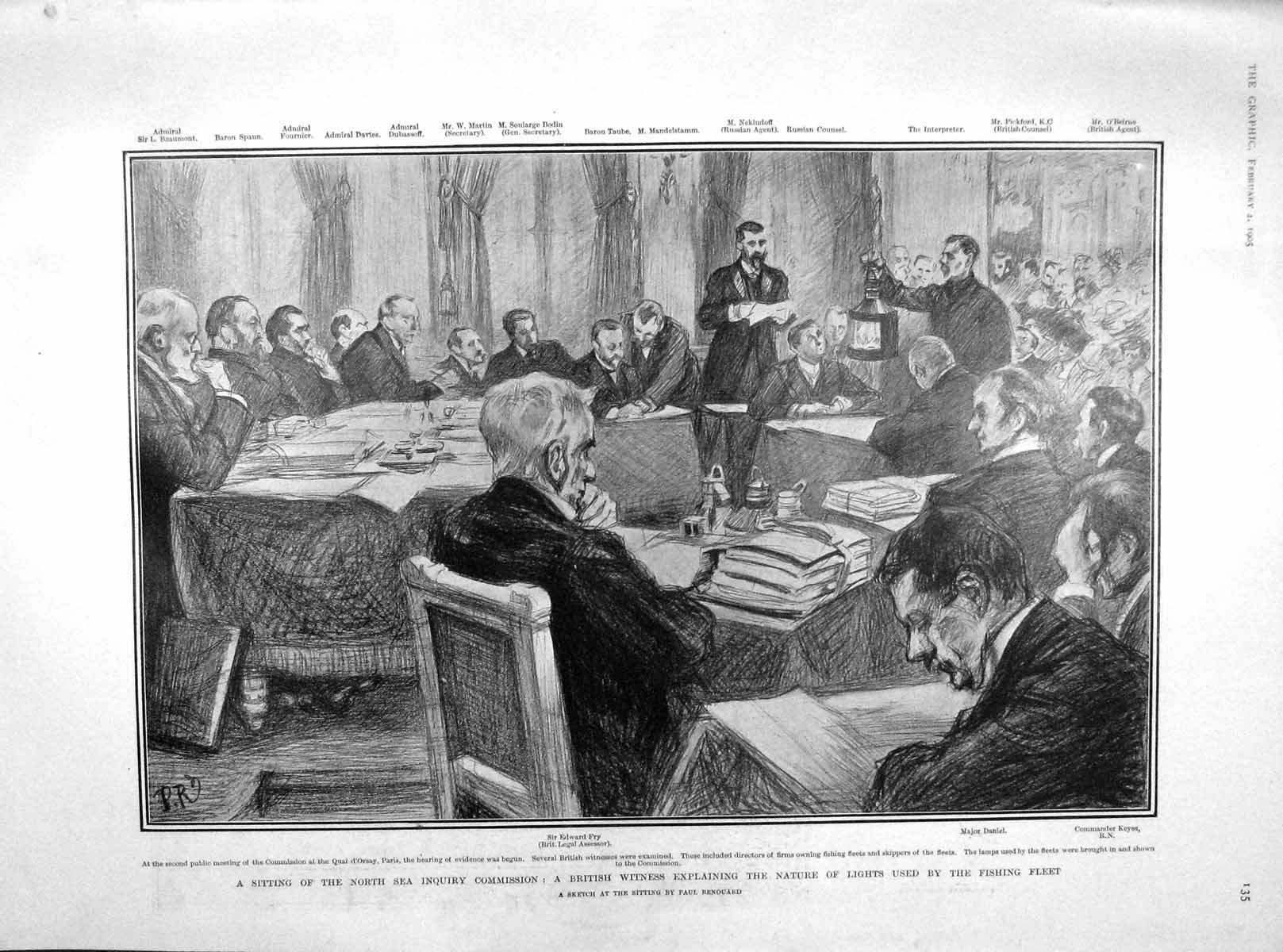 Old Antique Print 1905 Edward Fry Daniel Keyes North Sea Kruger Pretoria 20th