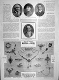 Old Antique Print 1905 Banner Averil Vivian Tryon Guy Boothby Mappin Webb 20th