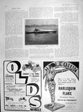 Original Old Antique Print 1905 Motor Boat Napier Record Breaker Sunlight Soap