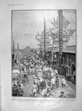 Original Old Antique Print 1905 Mukden Mecca Manchus General Linievitch Train