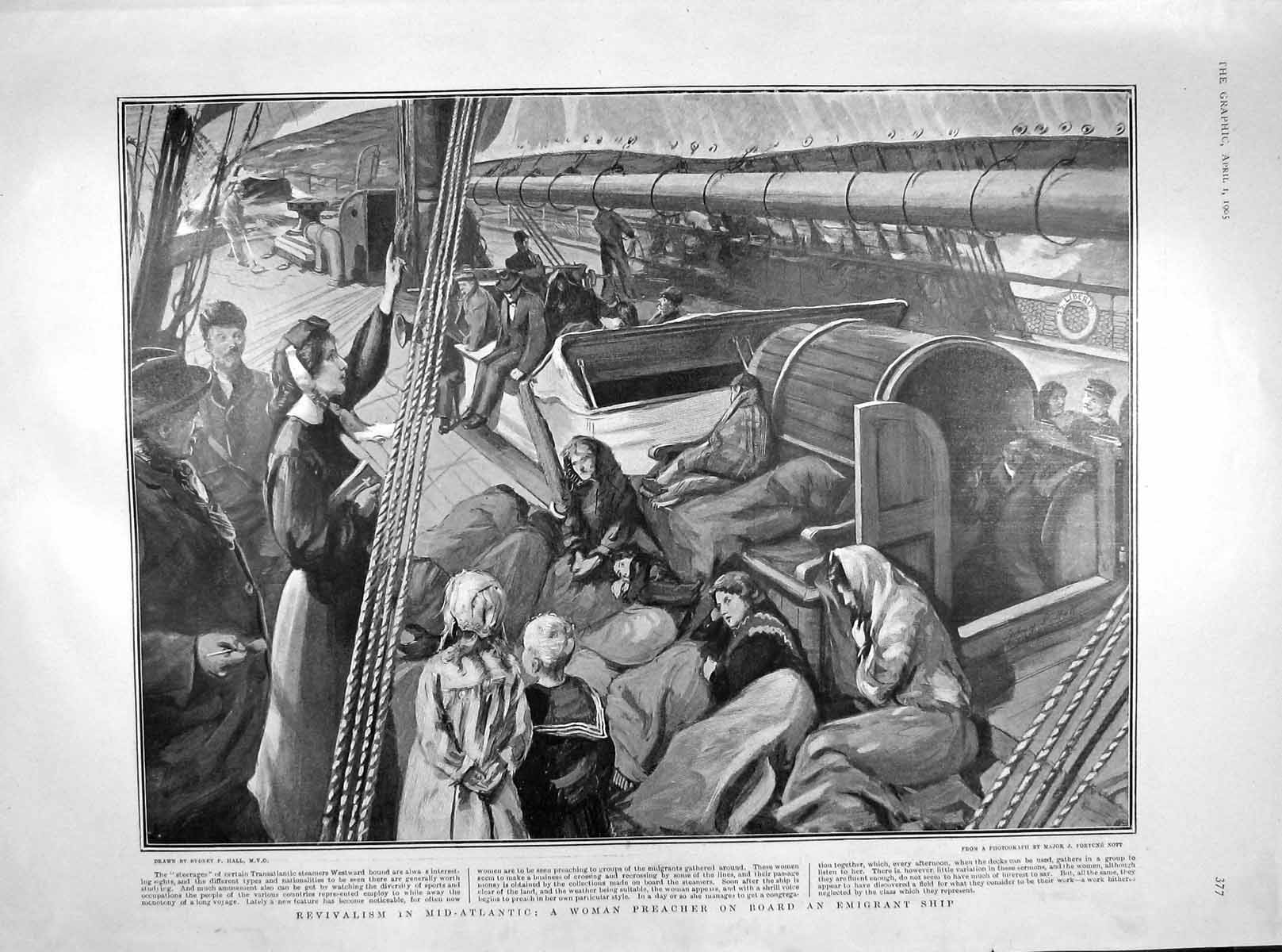 Old Antique Print 1905 Woman Preacher Emigrant Ship University Boat Race 20th