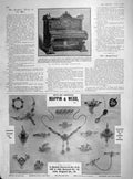 Original Old Antique Print 1905 Oriental Upright Pianoforte Piano Mappin Webb